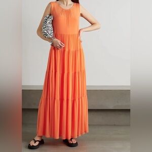 Staud | Bennedetta Tiered Orange Maxi Dress